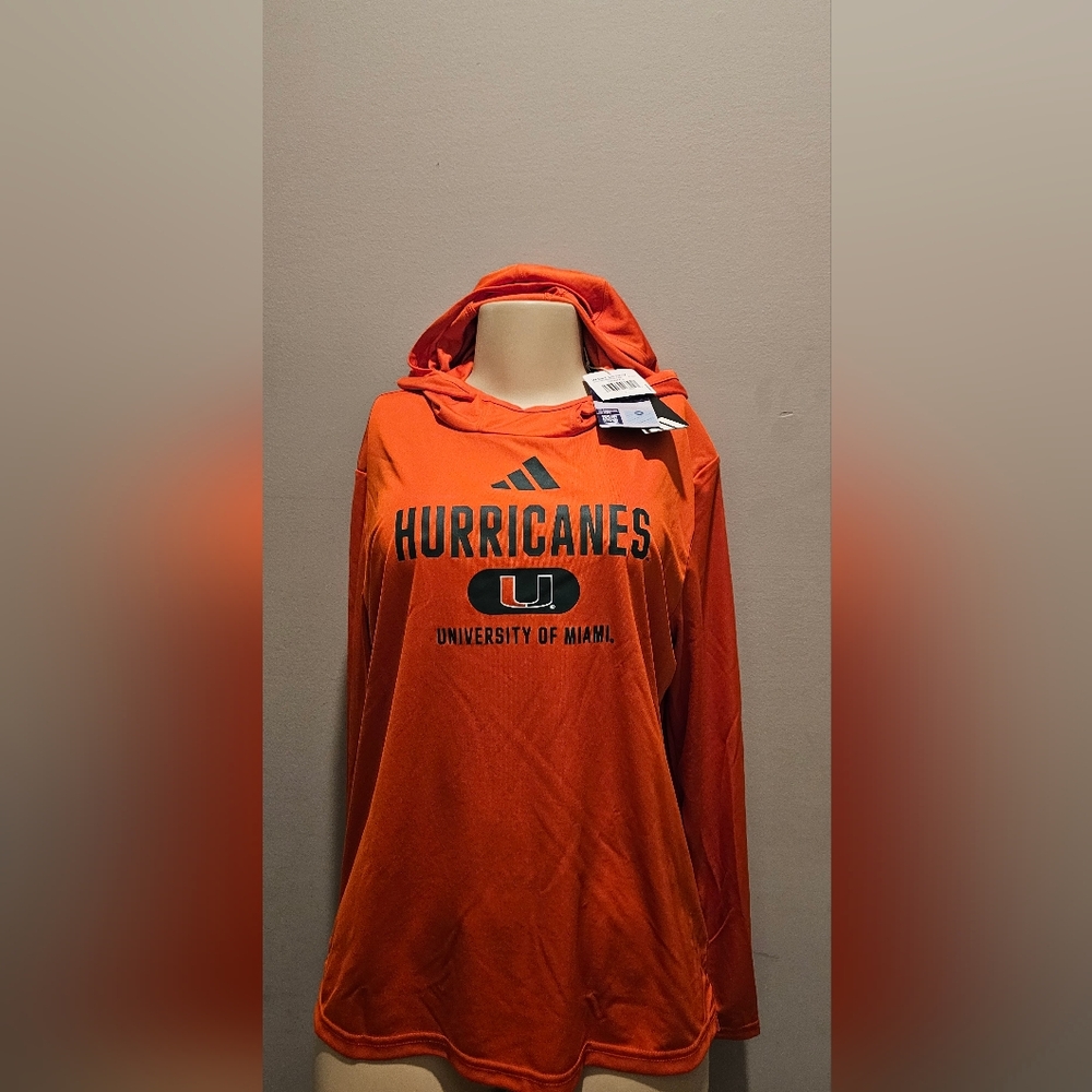 Adidas University of Miami Hurricanes Orange Hoodie